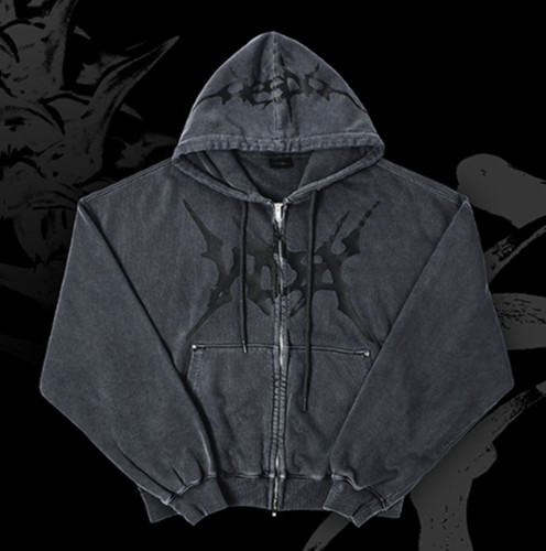 Felpa con cappuccio zip - con, e